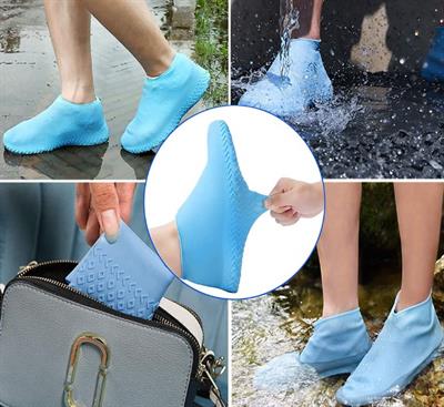 Silikon Ayakkabı Kılıfı Kaymaz Su Kir Geçirmez   L Beden Siyah (3936)