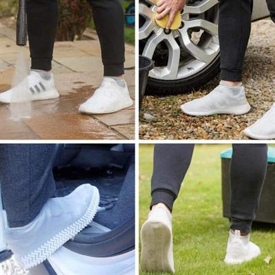 Silikon Ayakkabı Kılıfı Kaymaz Su Kir Geçirmez   L Beden Siyah (3936)