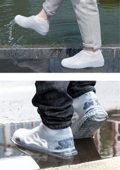 Silikon Ayakkabı Kılıfı Kaymaz Su Kir Geçirmez  M Beden Beyaz (3936)