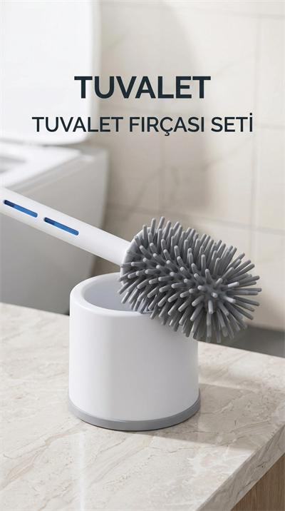 Silikon Deterjan Hazneli Esnek Tuvalet Fırçası Banyo Temizlik Ürünü