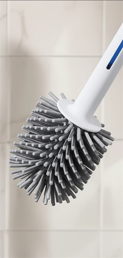 Silikon Deterjan Hazneli Esnek Tuvalet Fırçası - Banyo Temizliği İçin