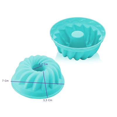 Silikon Göbekli Muffin Cupcake Kalıbı - Sürekli Kullanım Muffin Kek Kalıbı 6 Adet