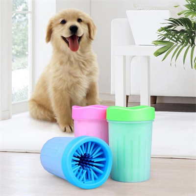 Silikon Jel Fırçalı Kedi Köpek Pati Ayak Yıkama Temizleme Kovası (küçük) Bx40