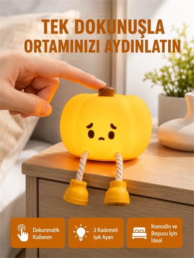 Silikon Pumpkin Night Light Telefon Tutuculu LED Lamba Yeni Nesil