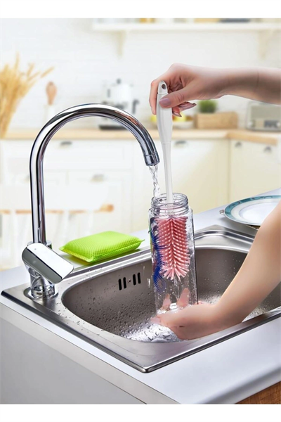 Silikon Şişe Biberon Konserve Kavanoz Matara Temizleme Fırçası Çok Amaçlı Temizleme Fırçası Bpa Free Bx40