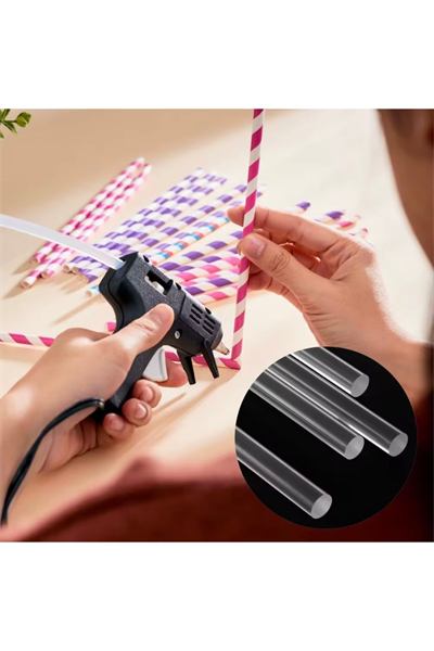 Silikon Tabancası İçin İNCE Silikon Çubuk 10’lu Paket – Şeffaf