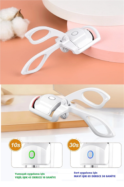 Silikon Uçlu Elektrikli Kirpik Kıvırıcı 2 Sıcaklık Modlu Usb Şarjlı Kolay Rimel Kirpik Bigudisi
