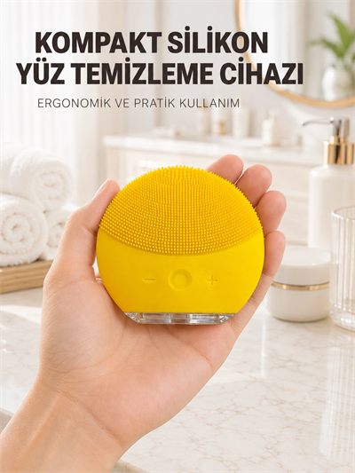 Silikon Yüz Temizleme Fırçası Titreşim Ayarlı USB Şarjlı Cilt Bakım Cihazı