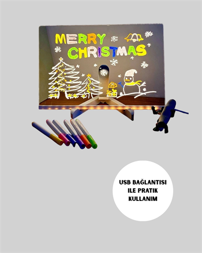 Silinebilir LED Mesaj Tahtası 7 Renkli Kalem Dahil
