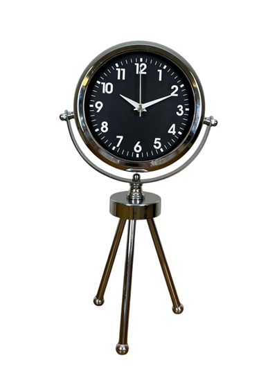 Silver Classic Tasarım Üç Ayaklı Metal Masa Saati