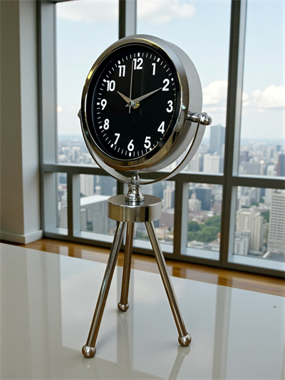 Silver Classic Tasarım Üç Ayaklı Metal Masa Saati
