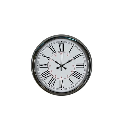 Silver Elegance 40 Cm Krom Metal Duvar Saati