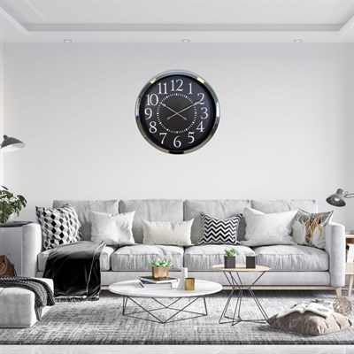 Silver Elegance Dekoratif 60 x 60 Cm Metal Duvar Saati