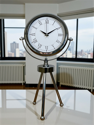 Silver Heritage Üç Ayaklı Krom Metal Masa Saati