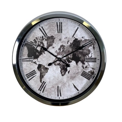 Silver Legacy World 60 x 60 Cm Metal Duvar Saati