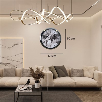 Silver Legacy World 60 x 60 Cm Metal Duvar Saati