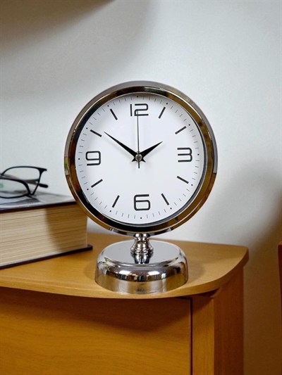 Silver Line 25 x 20 Cm Metal Krom Masa Saati