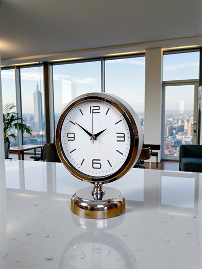 Silver Line 25 x 20 Cm Metal Krom Masa Saati