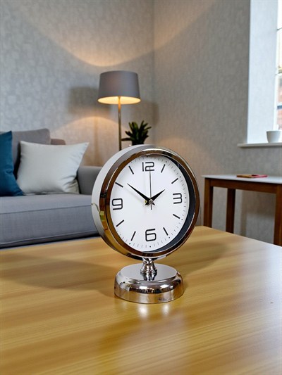 Silver Line 25 x 20 Cm Metal Krom Masa Saati