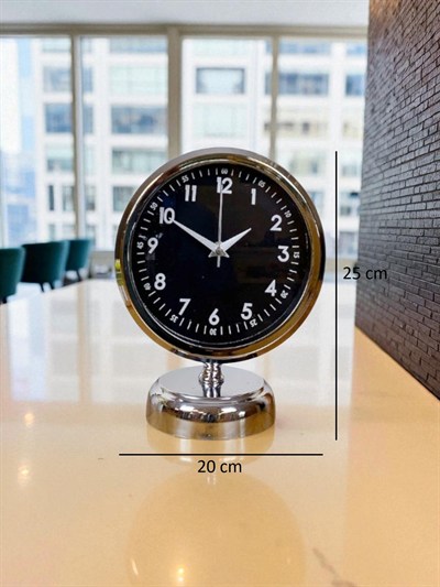 Silver Night 25 x 20 Cm Krom Zarif Masa Saati