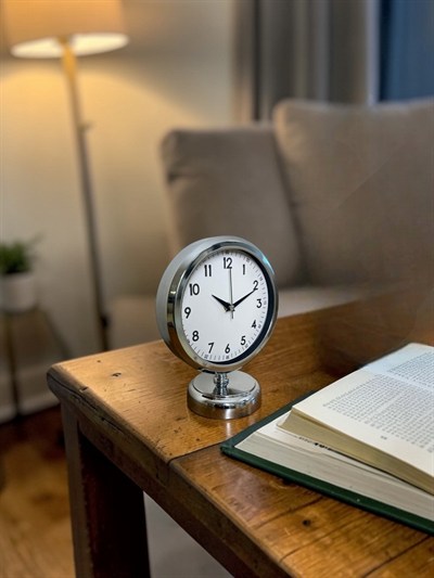 Silver Touch 25 X 20 Cm Metal Krom Masa Saati