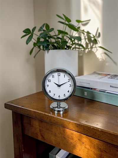 Silver Touch 25 X 20 Cm Metal Krom Masa Saati