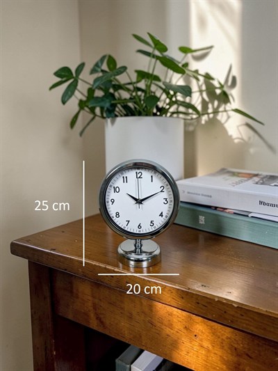 Silver Touch 25 X 20 Cm Metal Krom Masa Saati