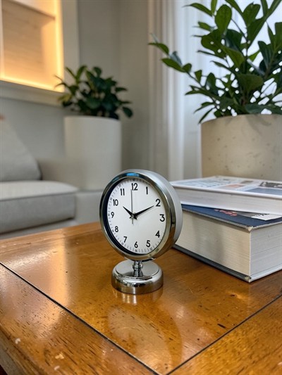 Silver Touch 25 X 20 Cm Metal Krom Masa Saati