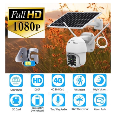 Sim Kartlı 4g Ptz 360 Hareketli Solar Güneş Enerjili 1080p Kamera Türkçe Program Son Sürüm