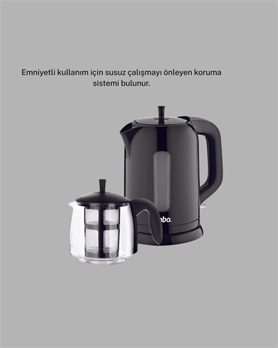 Sinbo Elektrikli Çay Makinesi 1.7 L Su Isıtıcı ve Cam Demlikli Güvenli Kullanım