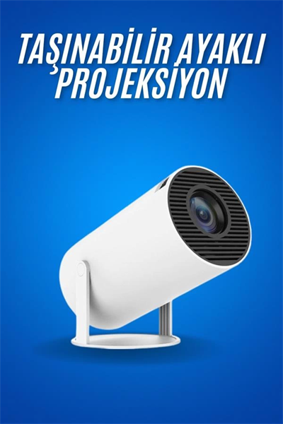 Sinema Projektörü Android HDMI USB WİFİ Ses Çıkışlı Ayaklı Projeksiyon Taşınabilir