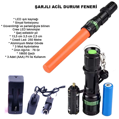 Sinyalli Acil Durum El Feneri Cree5 Wt-262