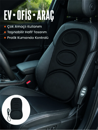 Sırt ve Bel Masaj Minderi Motorlu, Kademeli Şiddet Ayarlı Masaj Koltuğu Pedi