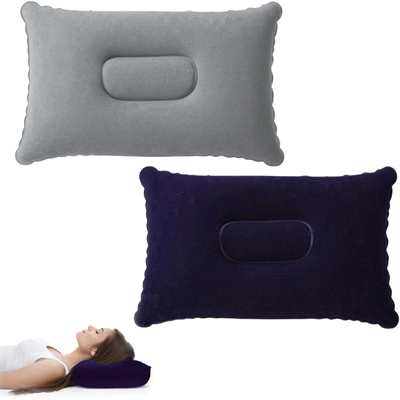 Şişme Kamp ve Yolculuk Yastığı - Ergonomik - Kadife Yüzey