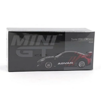 Sıvı Kristal Mavi 1:64 Ölçek Metal Toyota GR86 LB Nation Advan Model Araba BX-313388