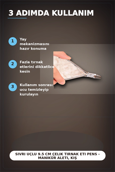Sivri Uçlu 9.5 cm Çelik Tırnak Eti Pens - Manikür Aleti, Kişisel Bakım BX-313431