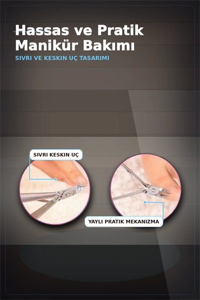 Sivri Uçlu 9.5 cm Çelik Tırnak Eti Pens - Manikür Aleti, Kişisel Bakım BX-313431