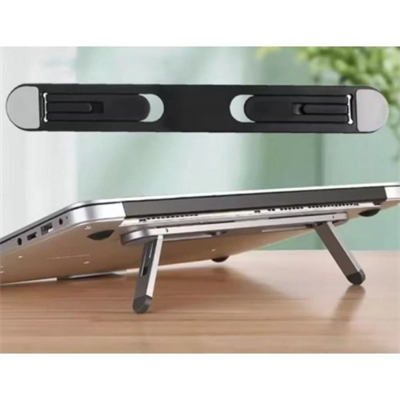 Siyah 2 Kademeli Katlanabilir ve Yapışkanlı Laptop Standı