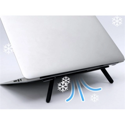 Siyah 2 Kademeli Katlanabilir ve Yapışkanlı Laptop Standı