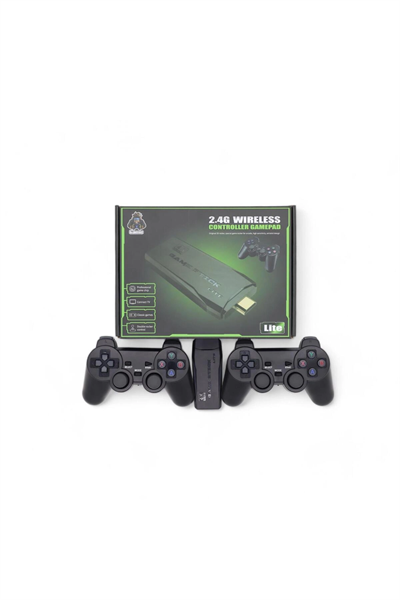 Siyah 2.4G kablosuz oyun kolu gamepad çiftli set Bluetooth özelliği olmadan - Elektronik