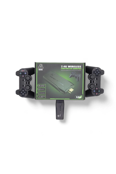 Siyah 2.4G kablosuz oyun kolu gamepad çiftli set Bluetooth özelliği olmadan - Elektronik