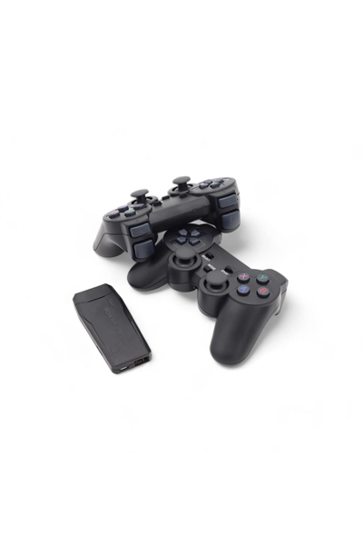 Siyah 2.4G kablosuz oyun kolu gamepad çiftli set Bluetooth özelliği olmadan - Elektronik
