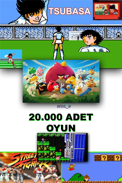 Siyah 2.4g kablosuz çift kollu retro oyun konsolu oyunlu game stick bluetooth yok