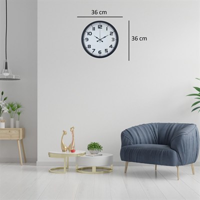 Siyah 36 Cm Büyük Rakamlı Duvar Saati