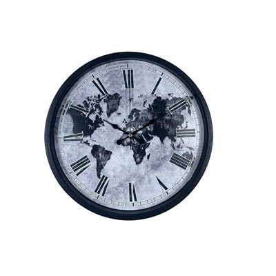 Siyah 36 Cm Desenli Dekoratif Duvar Saati