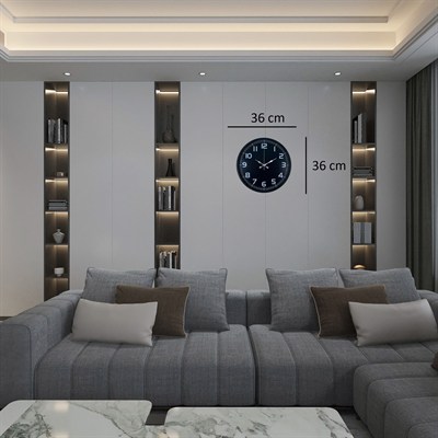 Siyah 36 Cm Modern Duvar Saati