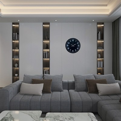 Siyah 36 Cm Modern Duvar Saati