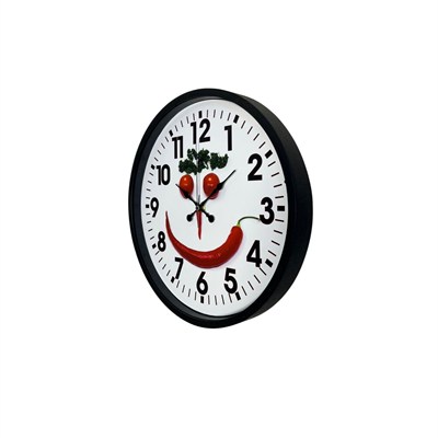 Siyah 36 Cm Sebze Figürlü Eğlenceli Mutfak Duvar Saati
