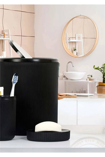 Siyah 5li Banyo Takımı banyo Dekorasyonu Için Beşli Set banyo Aksesuar Ve Düzenleyicileri