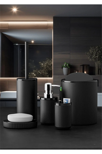 Siyah 5li Banyo Takımı banyo Dekorasyonu Için Beşli Set banyo Aksesuar Ve Düzenleyicileri